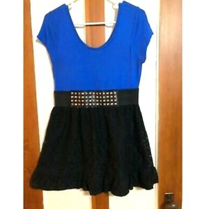 Short sleeved tunic w/studded waistband